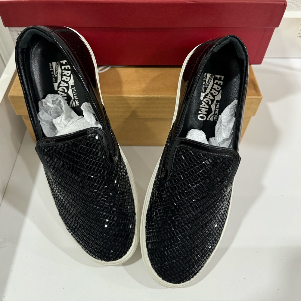 Salvatore Ferragamo Glitter Trainer Shoes Size 8